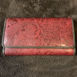 Relic red embossed wallet